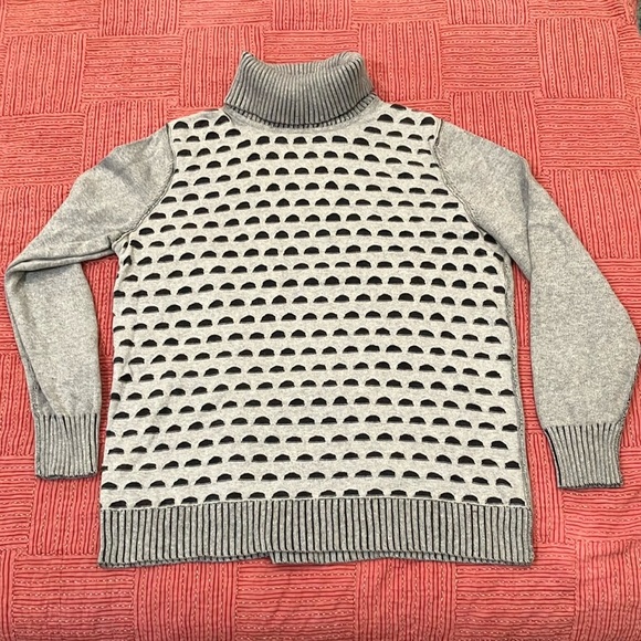 Tribal reversible Gray Geometric Turtleneck Sweater - Picture 1 of 13